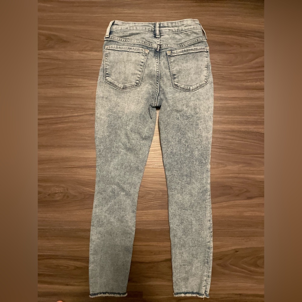 GAP Kids Light Blue Distressed Stretch High Rise Jeggings size 12 - Picture 2 of 5